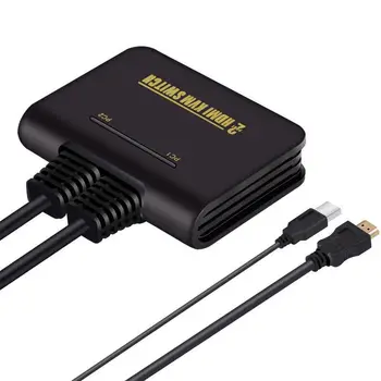 

2018 Elistooop USB 2.0 HDMI 2 Port Dual-Port KVM Switch Switcher With Cable Adapter for Computer Host Monitor Keyboard Mouse