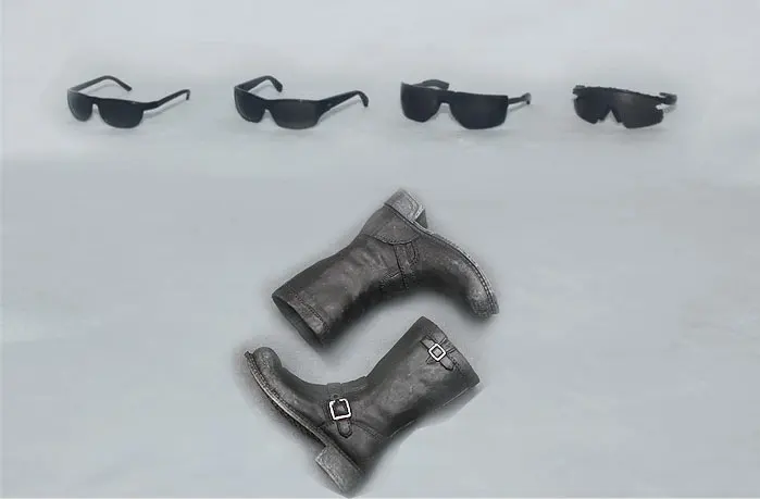 Terminator Figure Sunglasses Plus Punk Style Shoes Combination 1/6 Scale Model Arnold T800 Soldier Accessories | Игрушки и хобби