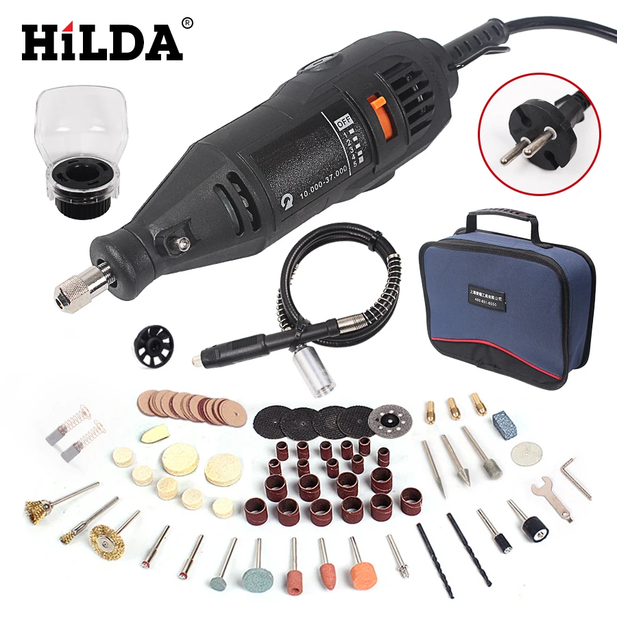 

Hilda 130W Power Tools Electric Rotary Tool Dremel Mini Drill  Dremel tools  Variable Speed Dremel  133pcs Accessories