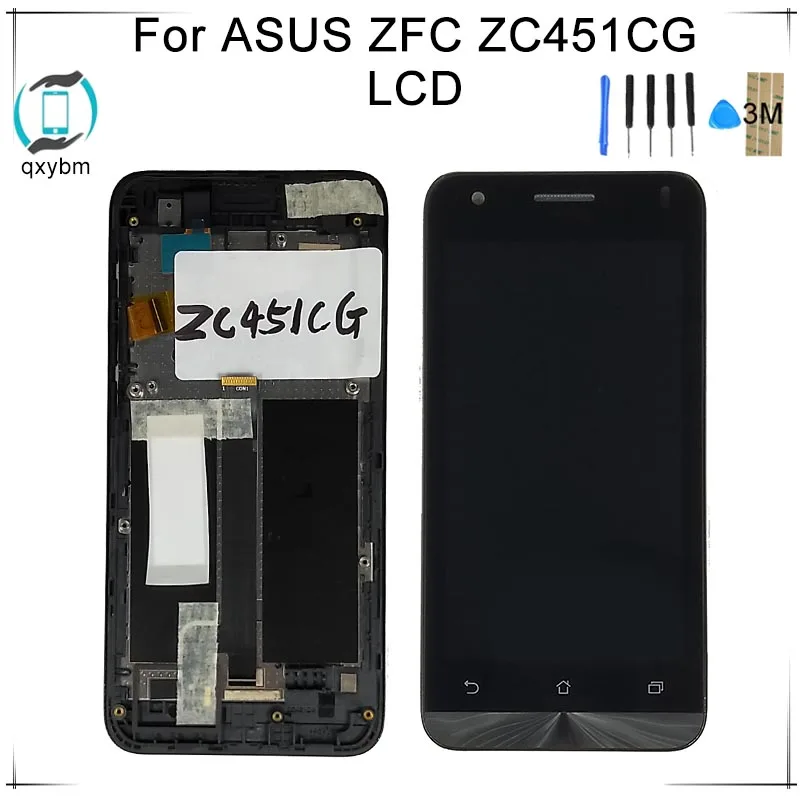 

4.5" LCD For Asus Zenfone C ZC451CG Z007 LCD Display Touch Screen With Frame Digitizer Assembly Replacement Parts + tools