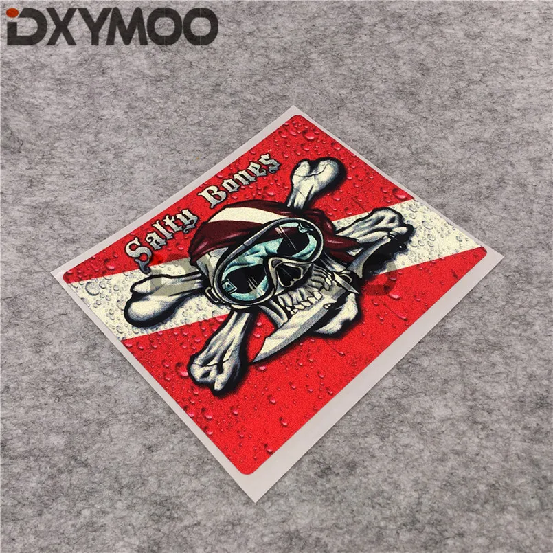 سيارة التصميم تزيين الجمجمة فارس الرياضات المائية الغوص السيارات ملصقات نافذة ل عظام المالحة الغوص