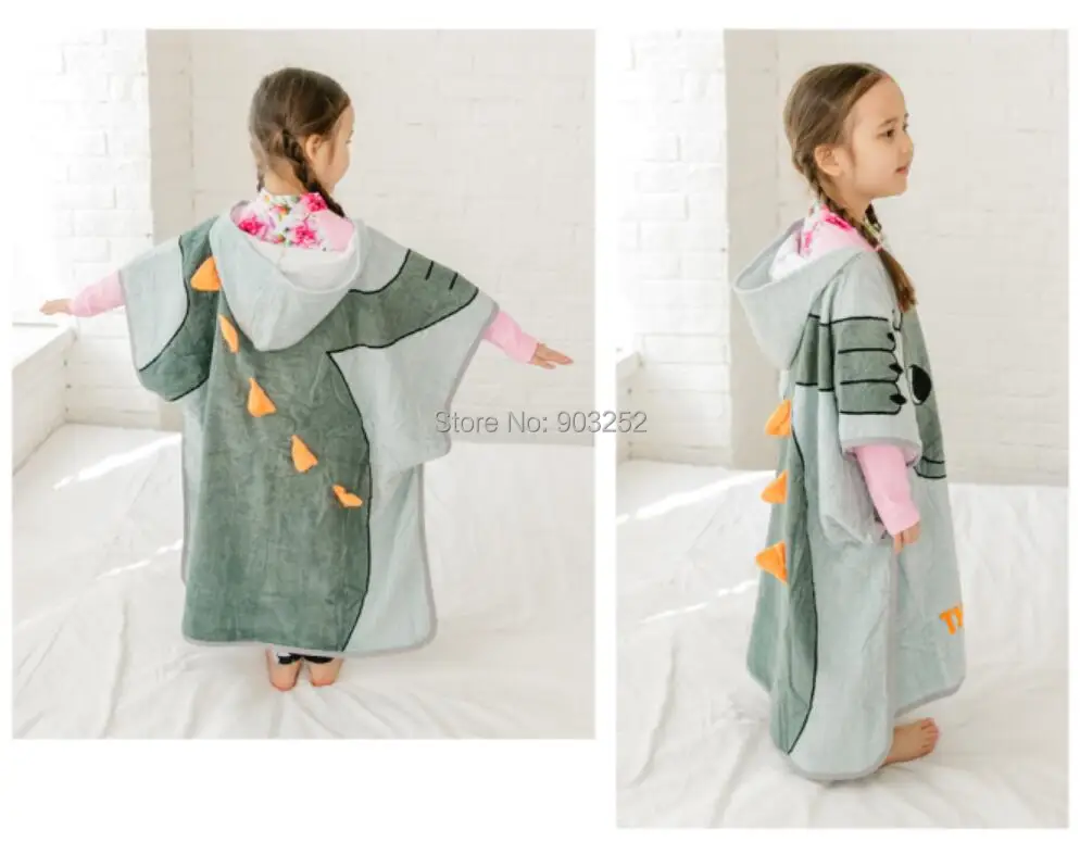 Дракон Беззубик, ночная фурия для мальчиков и девочек, халат с изображением животных с капюшоном банные халаты Полотенца костюм с длинными рукавами для малышей, купальные халаты, одежда для сна