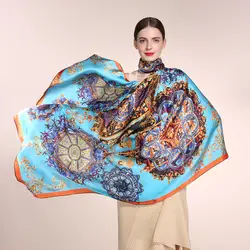 AA01809 Оптовая Продажа Европейская мода женские шарфы цифровая печать шаль статин Шелковый шарф