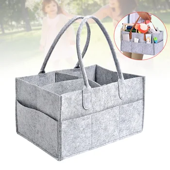 

Economical Baby Diaper Caddy Organizer Car Travel Bag Nursery Storage Bin Felt Basket for Infant ds99