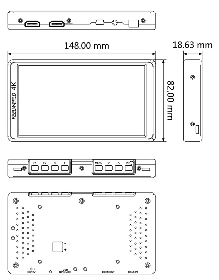 Feelworld F570 5,7 дюймовый монитор видеокамеры Full HD 1920x1080 портативный lcd hdmi 4 K дисплей для sony Canon Nikon стабилизатор цифровой камеры