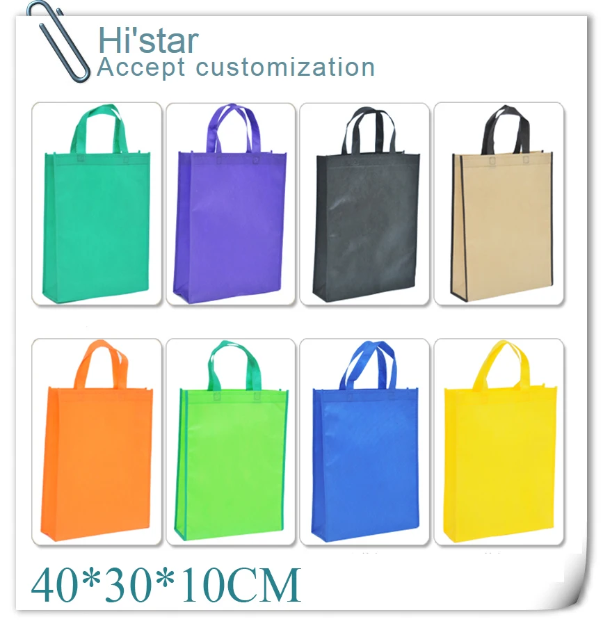 

40*30*10CM 50pcs High Quality 13 Colorful Non-woven Fabrics Gird Pattern Eco-friendly Fashion Handbag Carry Bag Shopping Bag