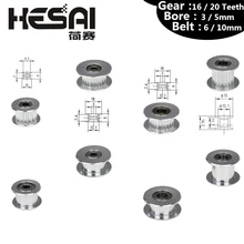 GT2 шкив 16/20 без зубов шкив 16/20 зубы или без зубов зубчатого редуктора, диаметр 3/5 мм для 2GT ремня ширина 6/10 мм