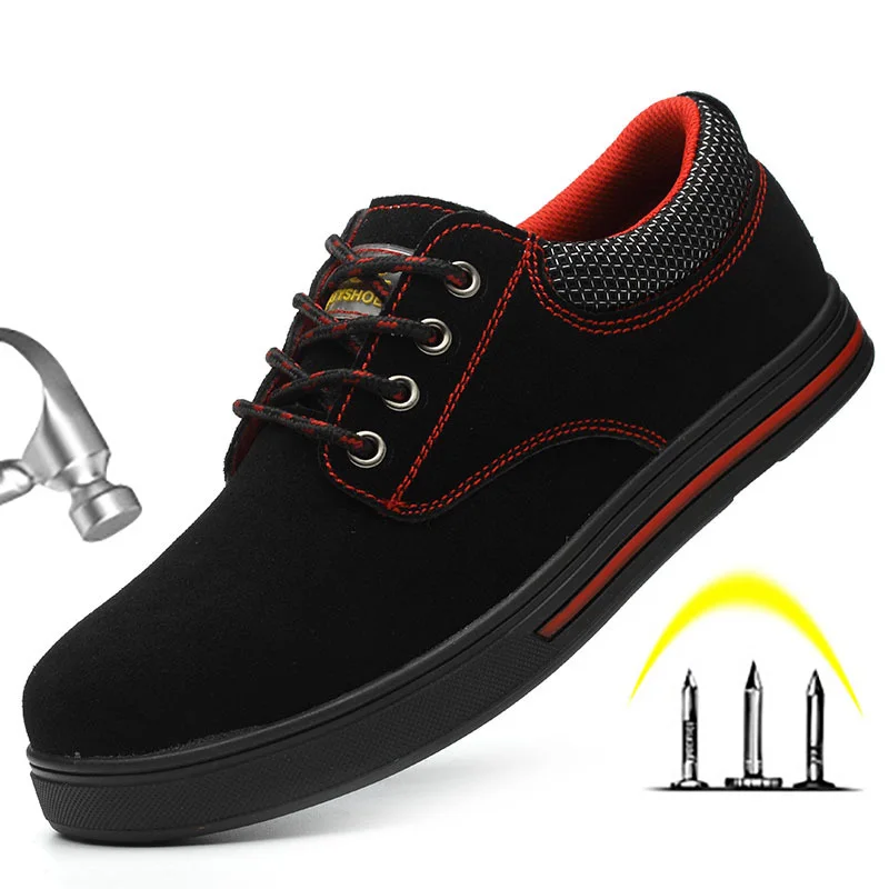 

Men Boots Steel Toe Safety Shoes Light Work Safety Boot Anti-smashing Piercing Casual Sneaker Male Shoes Adult Boots Men 39 S