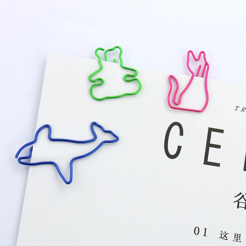 

TUTU 9pcs bear cat dolphins Shape Paper Clips candy Color Funny Kawaii Bookmark Office School Stationery Marking Clips H0123