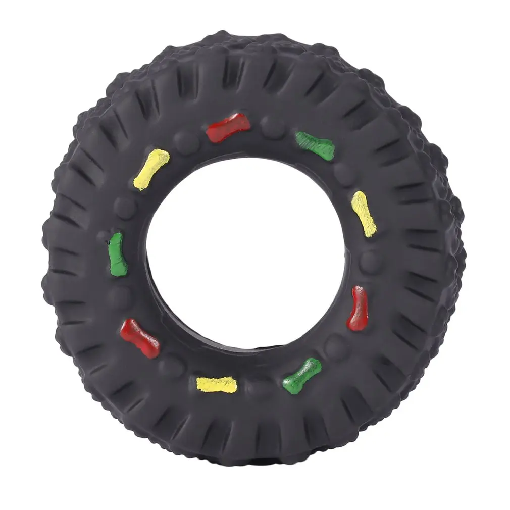 

Animal Sounds Tire Shape Pet Dog Toy Puppy Cat Chews Squeaky Rubber Toys Squeaking Tire Pet Toys