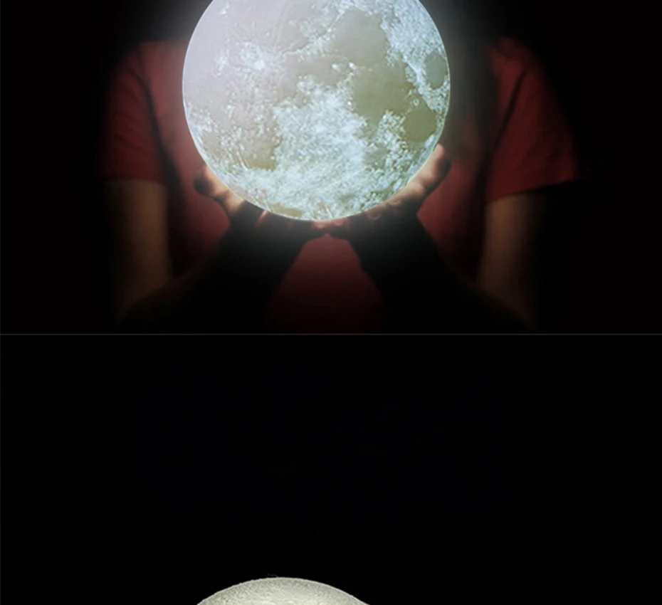 Ночные огни 3D Лунная лампа для зарядки с регулируемой яркостью Ночник Новинка освещение Luna частный фестиваль День рождения подарок для ребенка ночные светильники