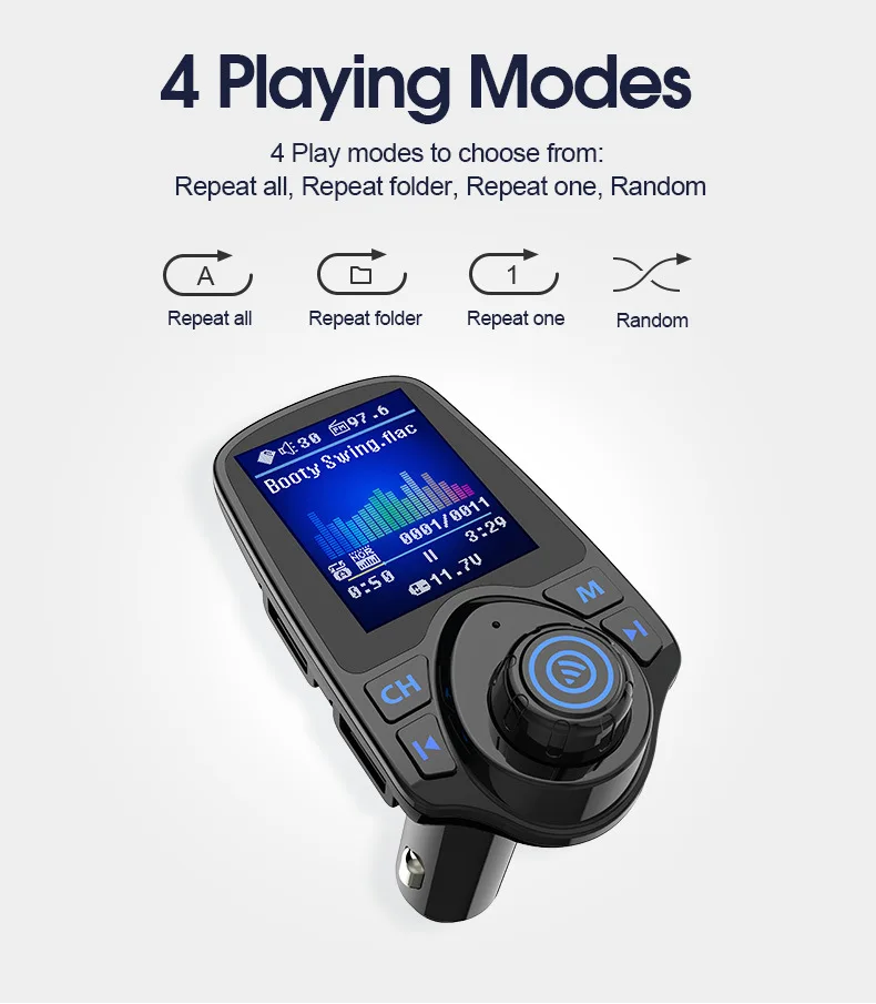 Bluetooth Mp3 плеер Mp3 Bluetooth музыкальный плеер для Корана с QC3.0 USB зарядка автомобильное зарядное устройство 1,8 дюймов дисплей внешний аккумулятор