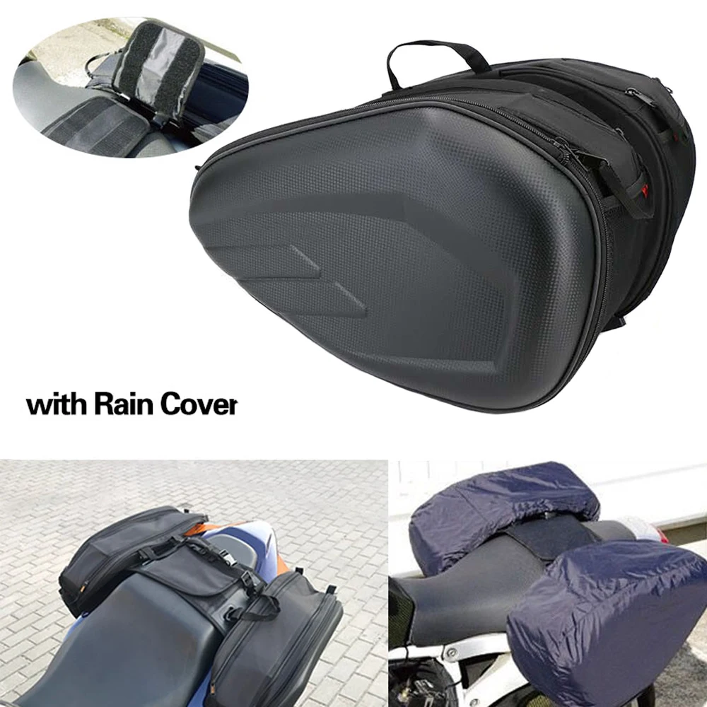 36-58L Motorcycle Pannier Bags Luggage Saddle Bags w// Rain Cover-Great capacity