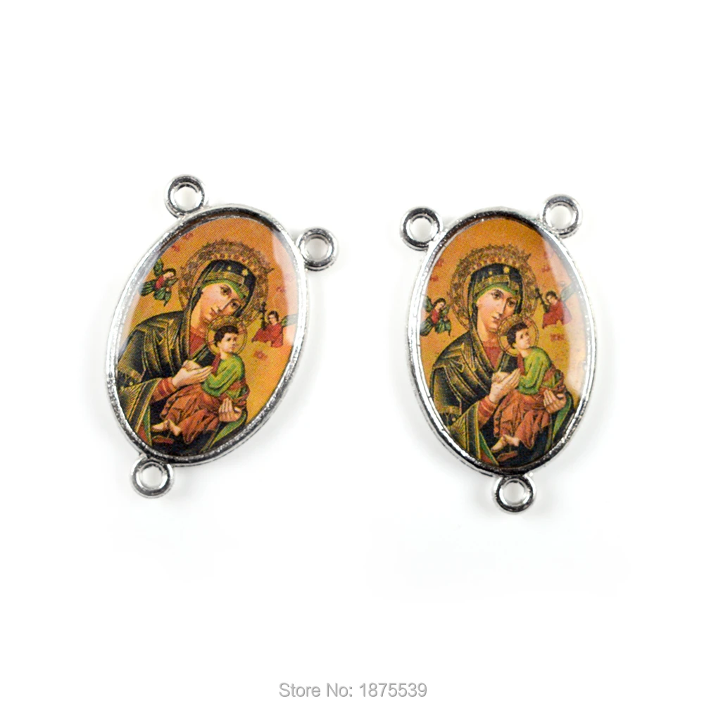 and 1 3/4 x 1 inch Crucifix Our Lady of Perpetual Help Center Silver Finish Our Lady of Perpetual Help Rosary with 7mm Brown Beads Gift Boxed and 1 3/4 x 1 inch Crucifix Our Lady of Perpetual Help Center Silver Finish Our Lady of Perpetual Help Rosary with 7mm Brown Beads Gift Boxed