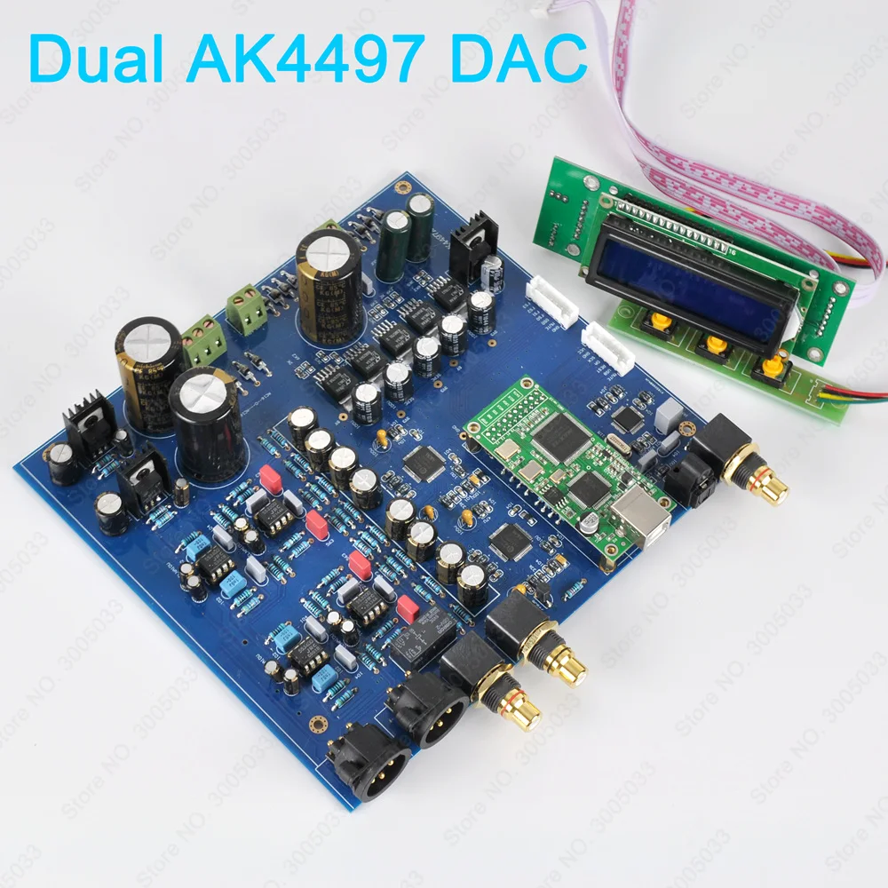 

HiFi Dual AK4497 DAC AK4118 AK4497EQ DSD Native DAC 32Bit 384KHz USB Sound Card,XMOS XU208 Amanero USB Hi-END DAC,6 FIR Filters