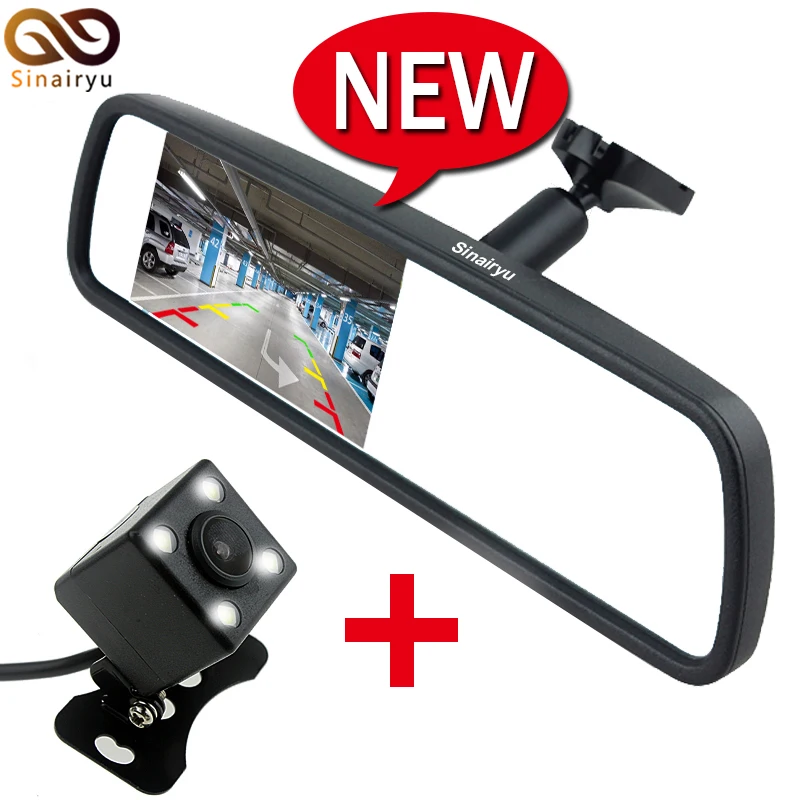 

New 4.3" TFT-LCD Special Rearview Mirror Car Monitor with Bracket + Auto CCD Rear View Camera, Car Parking Monitors Assistance