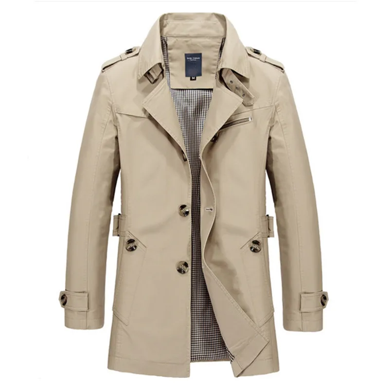 

2018 men's Casual Long Section Winter Jacket Trench Coat Overcoat Plus Size M-5XL