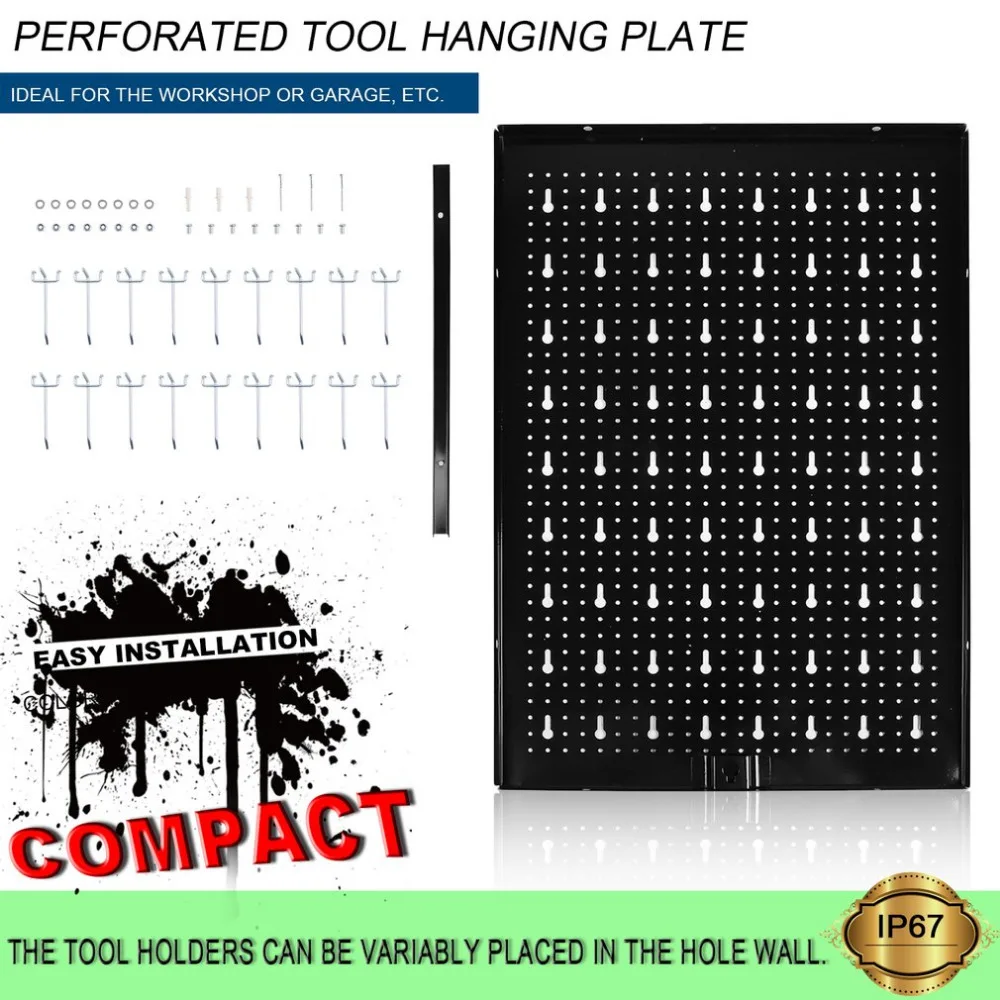 

Perforated Tool Hanging Plate Portable Metal Wall Tool Holder Wall Mounted Workshop Organizer Tools Storage Rack Hot Sale