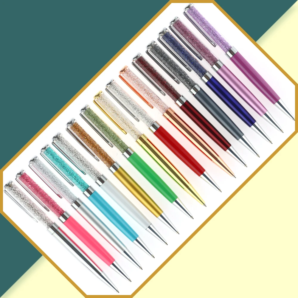 

1 PCS Creative Rhinestone Pen Crystal Diamond Ballpoint Pens Rainbow Color Office School Stationery
