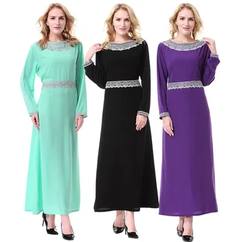 

Muslim Women Dress Islamic Abaya Arab Long Sleeve Kaftan Middle East Dubai Saudi Arabia Robe Maxi Clothing Gown Hijab Dress New