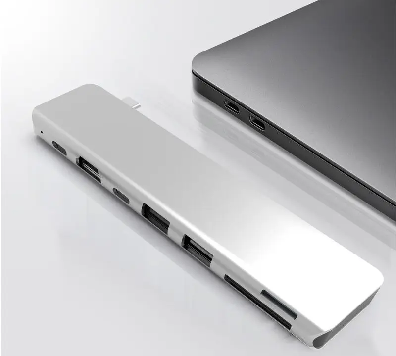 7 в 1 концентратор многопортовый адаптер тип-c к PD USB-C 2* USB3.0 4 k@ 30Hz HD Интерфейс карта памяти порт TF разъем