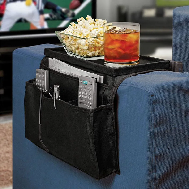 Сумка-Органайзер с несколькими карманами для дивана и поручней, сумка для хранения подлокотников, держатель для пульта дистанционного управления E2S