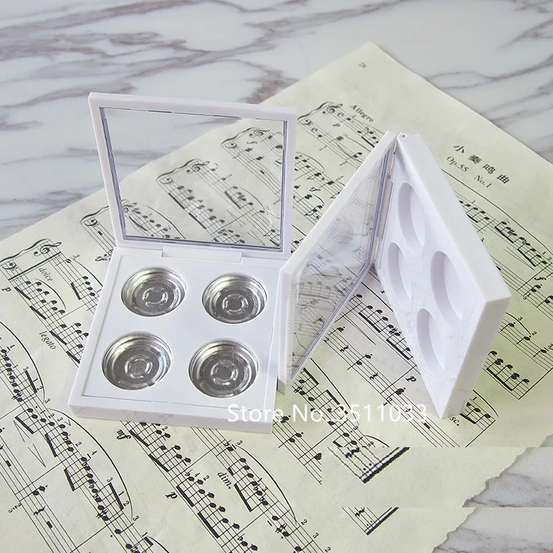 

20PCS White Empty Magnetic Eyeshadow Powder Compact Palette Blusher Powder Compact Lipstick Storage Palette Transparent Cover