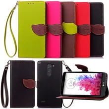 Elegant Leaf Design PU leather Wallet Case For LG G3 Stylus Wallet Card Holder stand Flip Mobile Phone Bags cover
