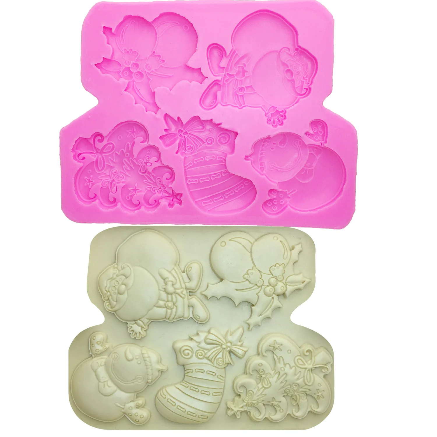 

M1093 DIY Christmas decoration Christmas tree deer snowman and Santa Claus shape cake decorating tools silicone mould