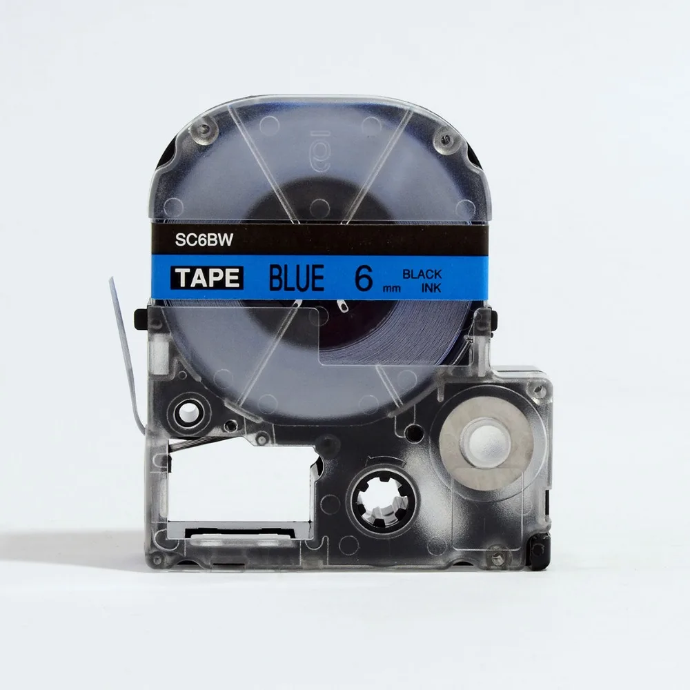 3PK/lot KINGJIM SC6BW black on BLUE for labelworks SC6BW compatible for