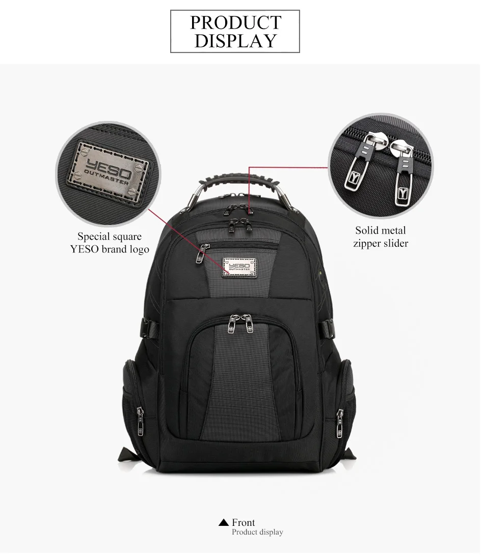 YESO брендовый мужской рюкзак для ноутбука 15,6 17 дюймов, Многофункциональный Водонепроницаемый Школьный рюкзак Оксфорд для подростков, повседневный рюкзак для путешествий