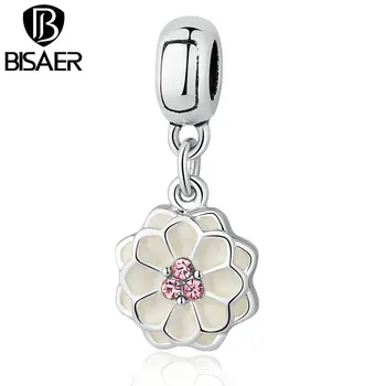 

Silver Color White BLOOMING DAHLIA PENDANT CHARM Fit Charms Bracelets Necklaces Women Beads & Jewelry Making WEU5329