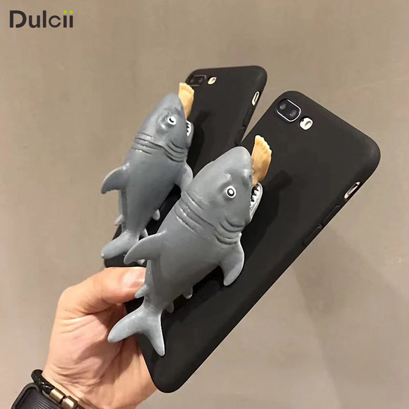 Coque for iPhone 6 6plus 7 plus Squishy Case Kneading 3D Piranha Shark TPU Phone Cover Shell Fundas Capa Apple |