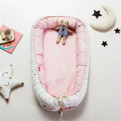 90*55 см детская кроватка для младенца кровать портативный путешествия спальная кровать младенец дети хлопок Колыбель гнездо кровать складной матрас дети Enfant - Цвет: C