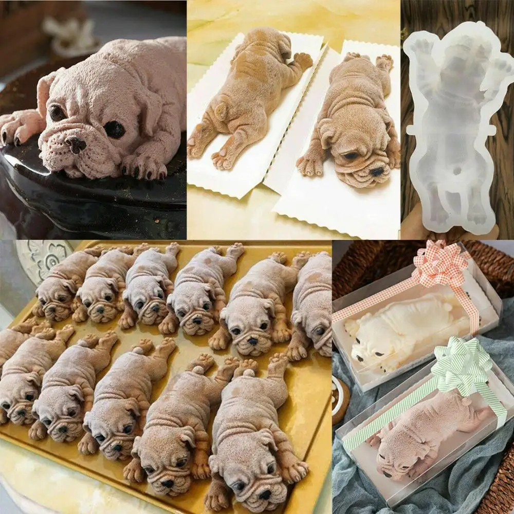 

Pudding Cake Mold Mould Silicone Mousse 3D Ice Cream Decoration Dog Fondant