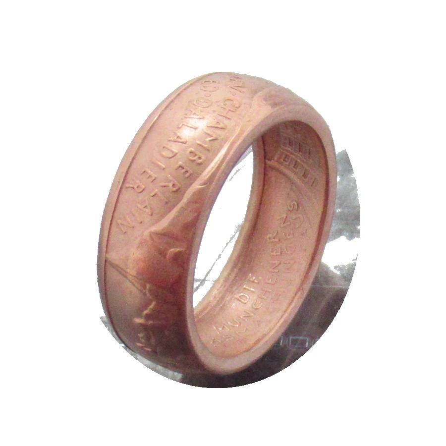 

Coin Ring Handmade from German Coins 1938 Copper Handcraft Ring US Size 9-16#