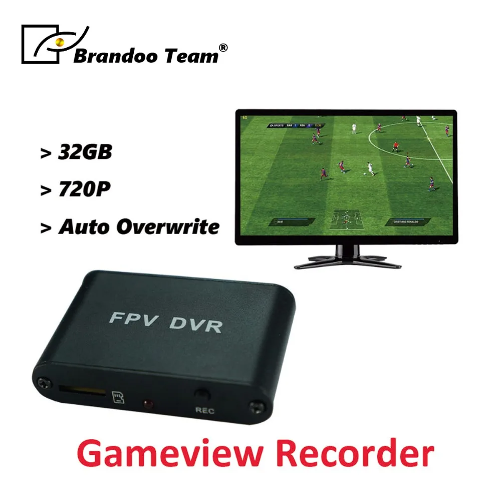 Видеорегистратор Gameview 1CH FPV DVR 1280x720 HD рекордер с поддержкой 32G TF SD работает