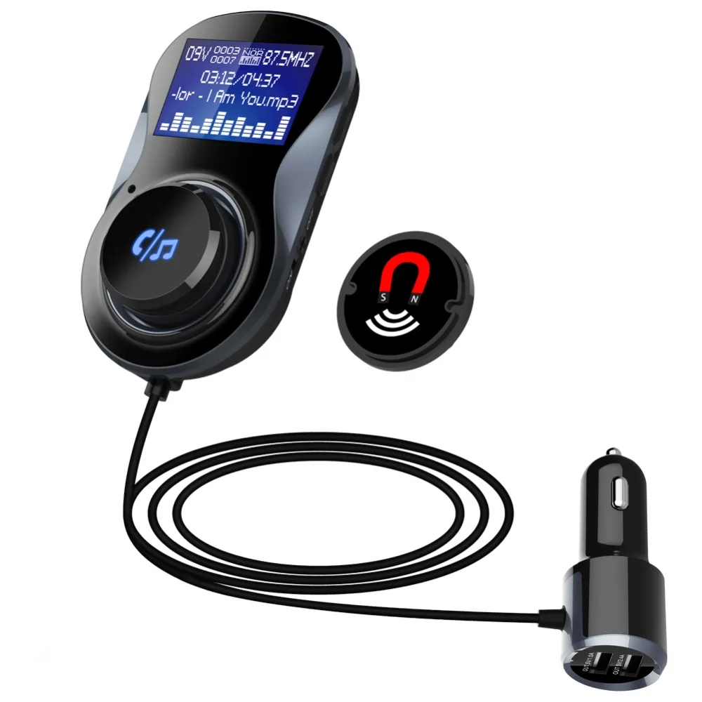Автомобильный FM передатчик с поддержкой MP3 и Bluetooth|car mp3|fm transmitter dual usbcar usb fm |