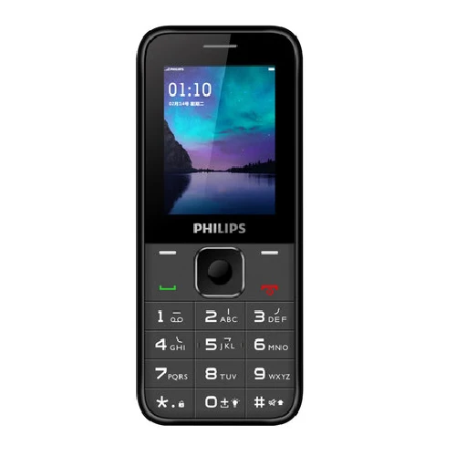 Телефон Philips E258S с клавиатурой MTK, 2,4 дюйма, 1050 мА/ч, аккумулятор, fm-радио, Поддержка карт памяти до 16 ГБ, две sim-карты, 2G, GSM телефон - Цвет: Черный