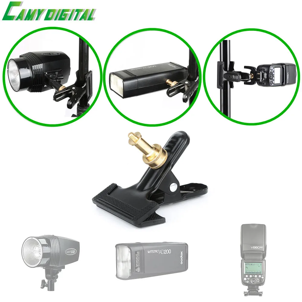 Photography Accessories Photo Studio Background Strong Clamp Clip with 1/4" metal screw For Speedlite/Mini Flash | Электроника