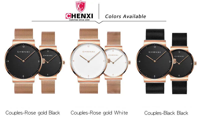 CHENXI luxury watch men women fashion top brand quartz watches mesh strap business couple wristwatch clock Relogio Masculino