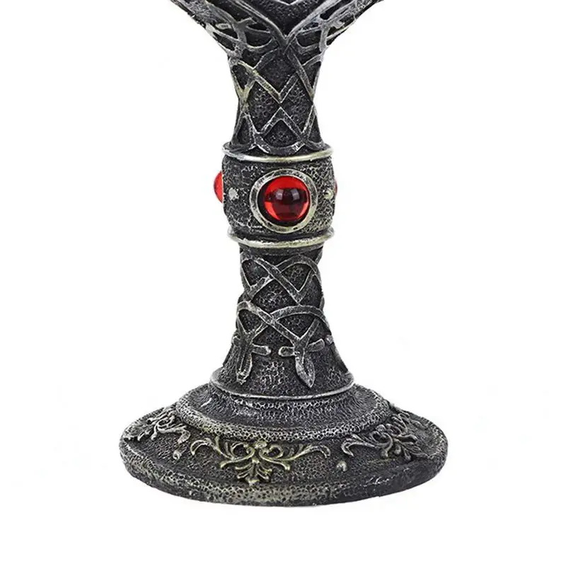 New-Deco Goblet Wine Goblet Gothic Resin Stainless Steel Liner Insulated Mug Cup Decorative Cup for Halloween, Carnival, Carni