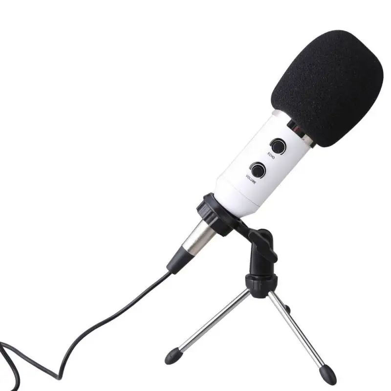 

1/set Portable USB Wired Microphone MK-F600TL Studio Condenser Microphone for Computer Video Recording Handheld Mic With Tripod