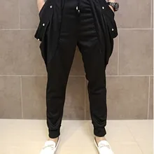 27-43 Мужская Мода стилист для волос хип-хоп свободные альтернатива большие шаровары с карманами певица плюс размер костюмы одежда