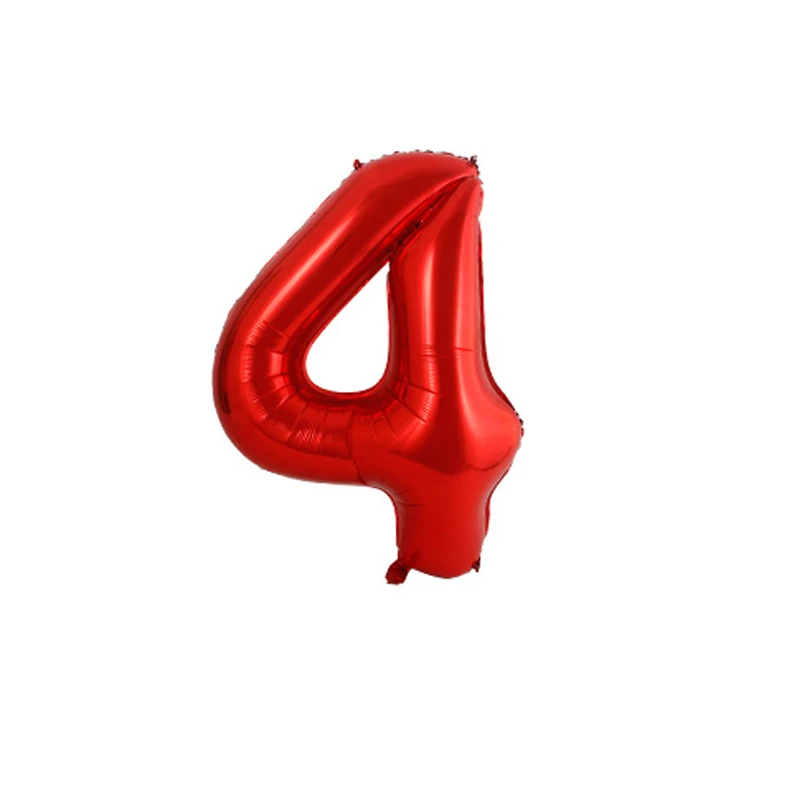 40 дюймов красный большой размер цифра фольга гелиевые шары 0 1 2 3 4 5 6 7 8 9 день рождения ребенка душ украшения большой шар - Цвет: 1pcs 40inch Number 4