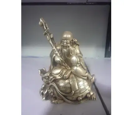Old 18Cm Silver Statue/ Sculpture--East Santa Claus crossing statue copper tools Tibetan bronze factory outlets | Дом и сад