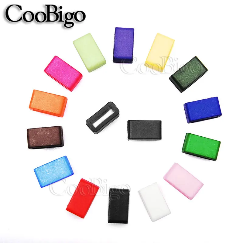 

30pcs Colorful 3/8" (10mm) Plastic Belt Loop Keeper Square Loop Buckle Dog Collar Harness Backpack Strap Webbing Bag Parts