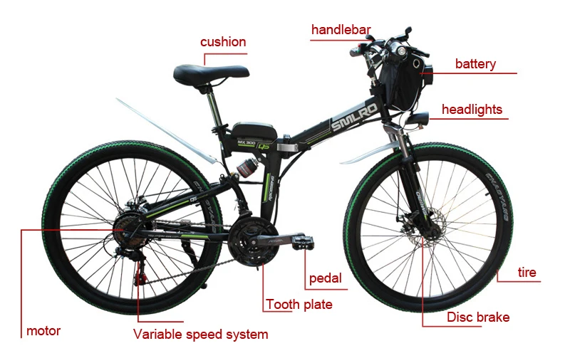 Sale 21 speed electric bike folding electric mountain bicycle Adults electric bicycles 24 and 26inch lithium battery electric bike 10