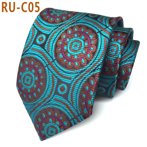 RU-C05 67 цветов, шелковый галстук для мужчин, жаккардовый, 8 см, Модный Цветочный галстук, деловой галстук для свадебной вечеринки, галстук, подарок для Него - Цвет: RU-C05