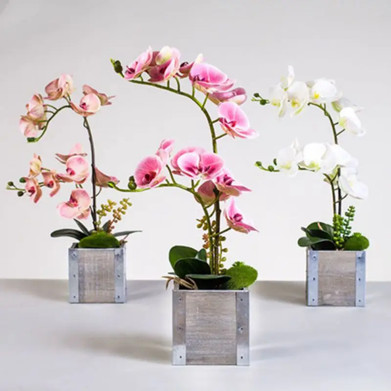 

6 Heads Simulation Butterfly Orchid Silk Orchid Christmas Decoration For Home Vases Wedding Artificial Plants Flowers